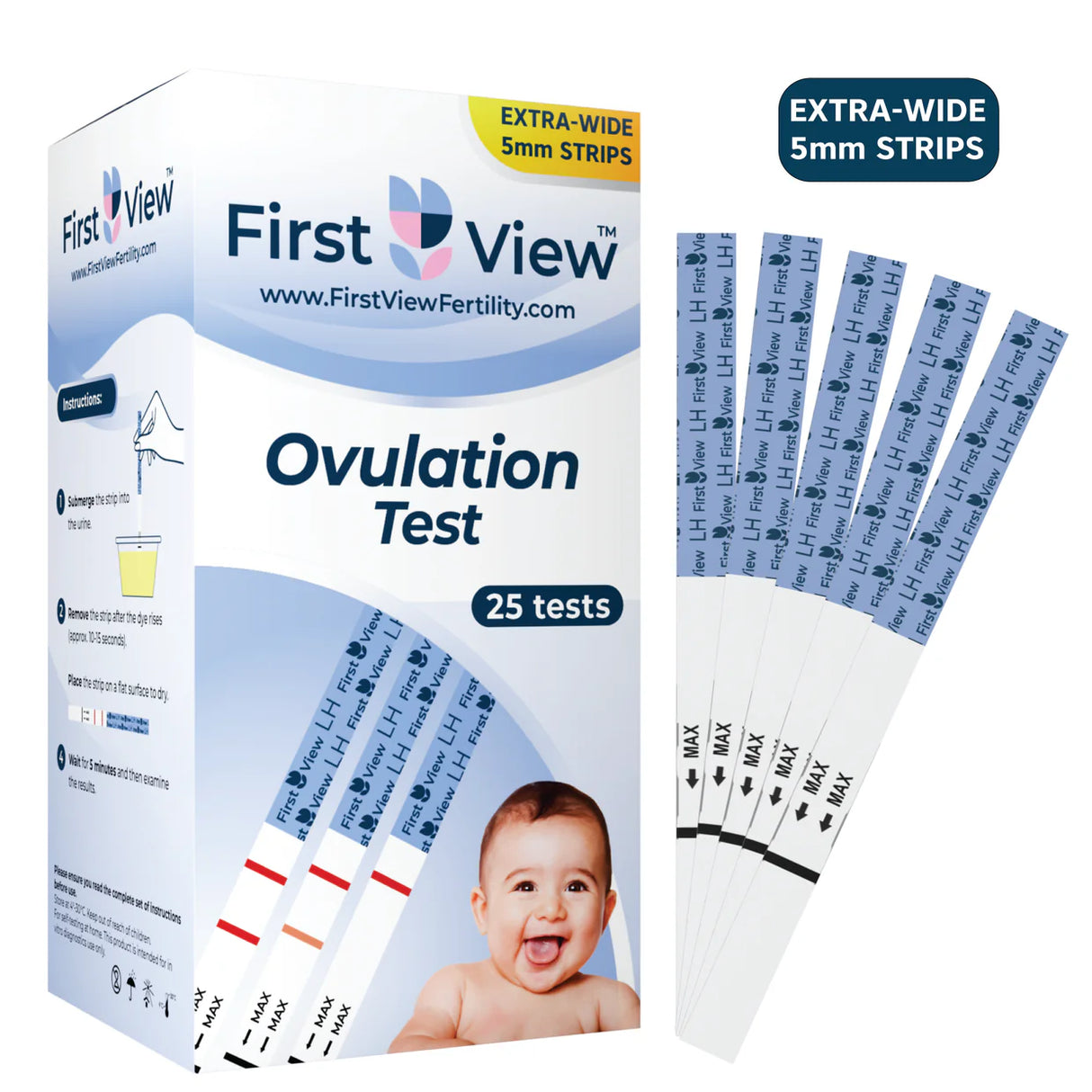 FirstView Ovulation Test Strips (5mm) – 25 Strips