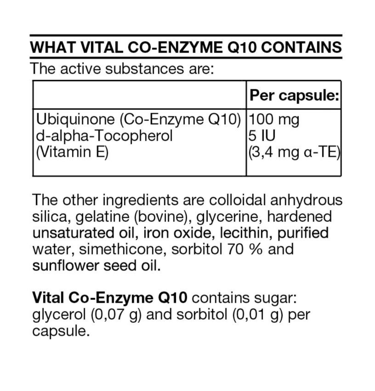 Co-Enzyme Q10 100mg for Egg & Sperm Quality – Vital
