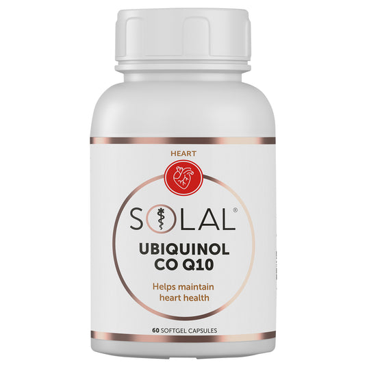 Solal Ubiquinol CoQ10 50mg, 60 capsules — active better-absorbed CoQ10 for egg and sperm quality, South Africa.