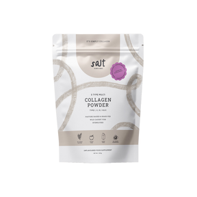 Simply Flourish 5 Type Multi Collagen powder pouch for skin joints and postpartum recovery