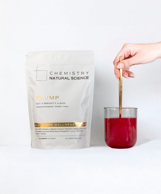Chemistry Natural Science PLUMP collagen gut and skin berry blend pouch